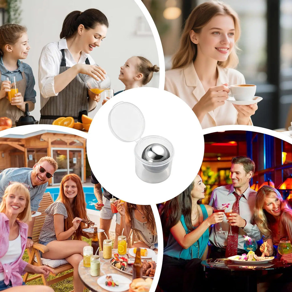 Espresso Cooling Ball Reusable Refreezable Tool Stainless Steel Ice Qme