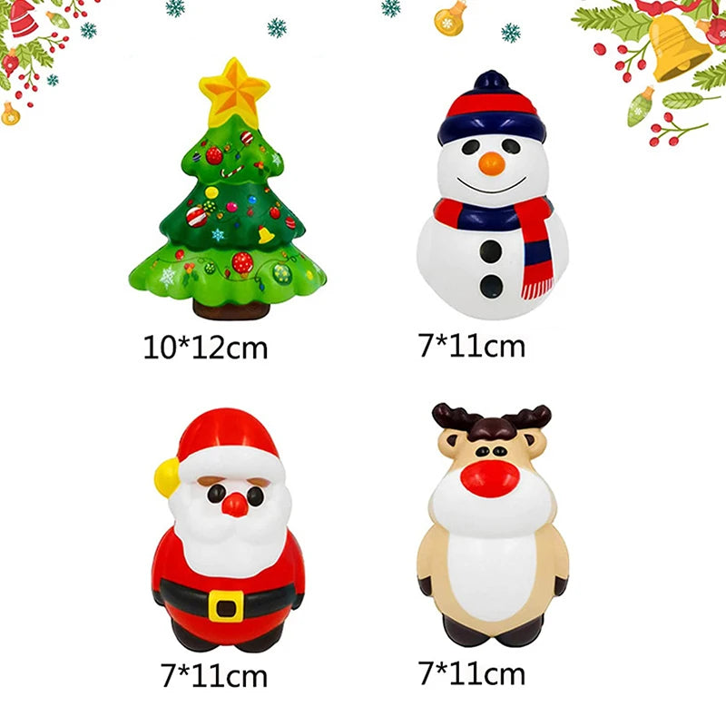 Christmas Tree Santa Claus Elk Snowman Squeezy Toy Cute Cartoon Slow Qme 1set