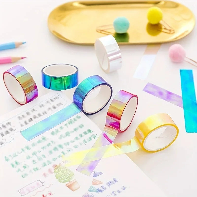 1pc / 196.85 inches laser reflective tape, decorative tape, girl album stationery tape, stationery stickers, photo diary, Qme