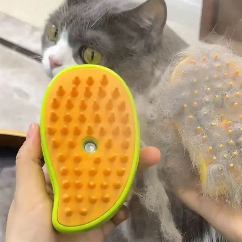 Cat Steam Brush Electric Water Sprayer Pet Grooming Kitten Pet Comb Soft Silicone Hair Remover Comb for Dogs Beauty Supplies Dog Qme