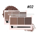 3-color Eyebrow Powder Palette With Eyebrow Brush - Natural Long-Lasting Eyebrow Powder Eyebrow Shape Waterproof and Sweat-proof Qme 02