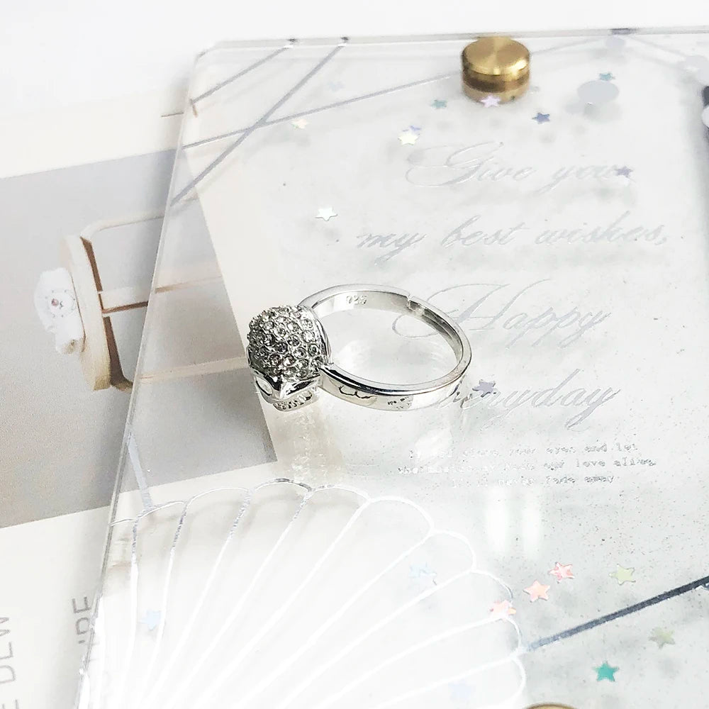 Skull White Pave Ring,Europe Style Glam Fashion Good Jewerly For Women Gift In 925 Sterling Silver,Super Deals Qme