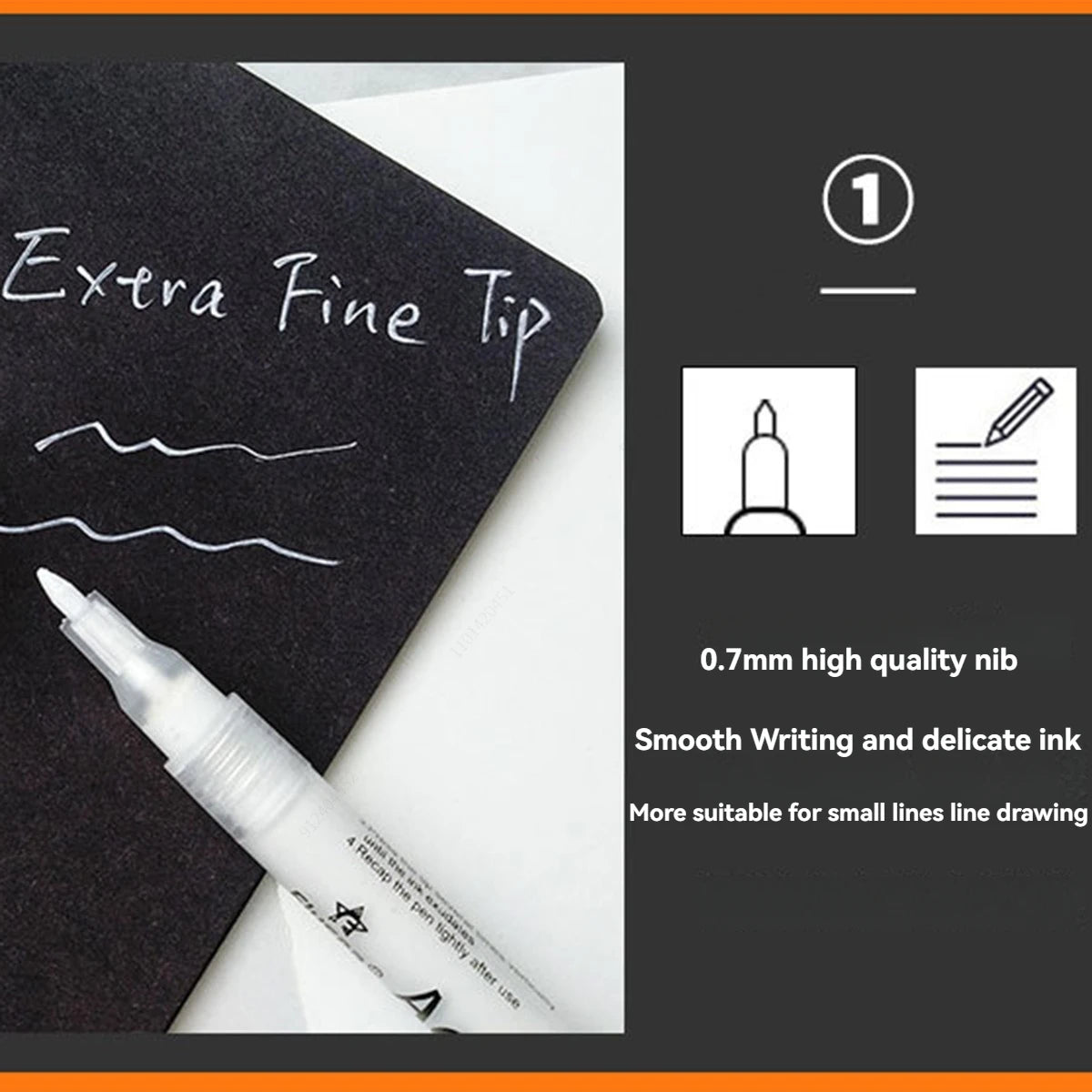 6/10 Pcs/set Black White Acrylic Paint Pen Waterproof Permanent Marker for Rock Stone Ceramic Glass Fabric Canvas DIY Craft Qme