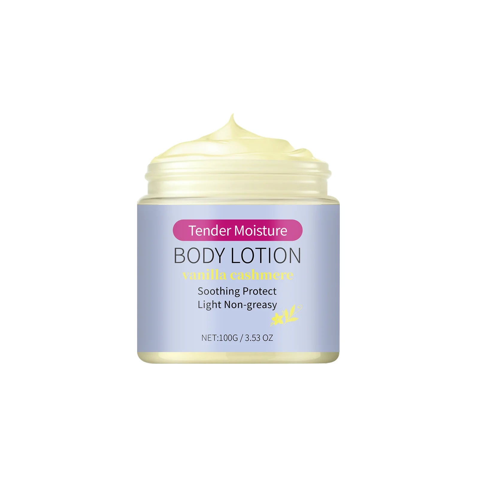 Tender Moisture Body Lotion Vanilla Cashmere Nourishing Dry Skin Care Lightweight Non-Greasy 24h Hydration for All Skin Types Qme 100g Boxed