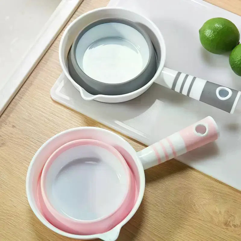 Water Scoop Collapsible Silicone Water Ladle With Antislip Handle Pour Spout For Kitchen Bathroom Camping Home Use Qme