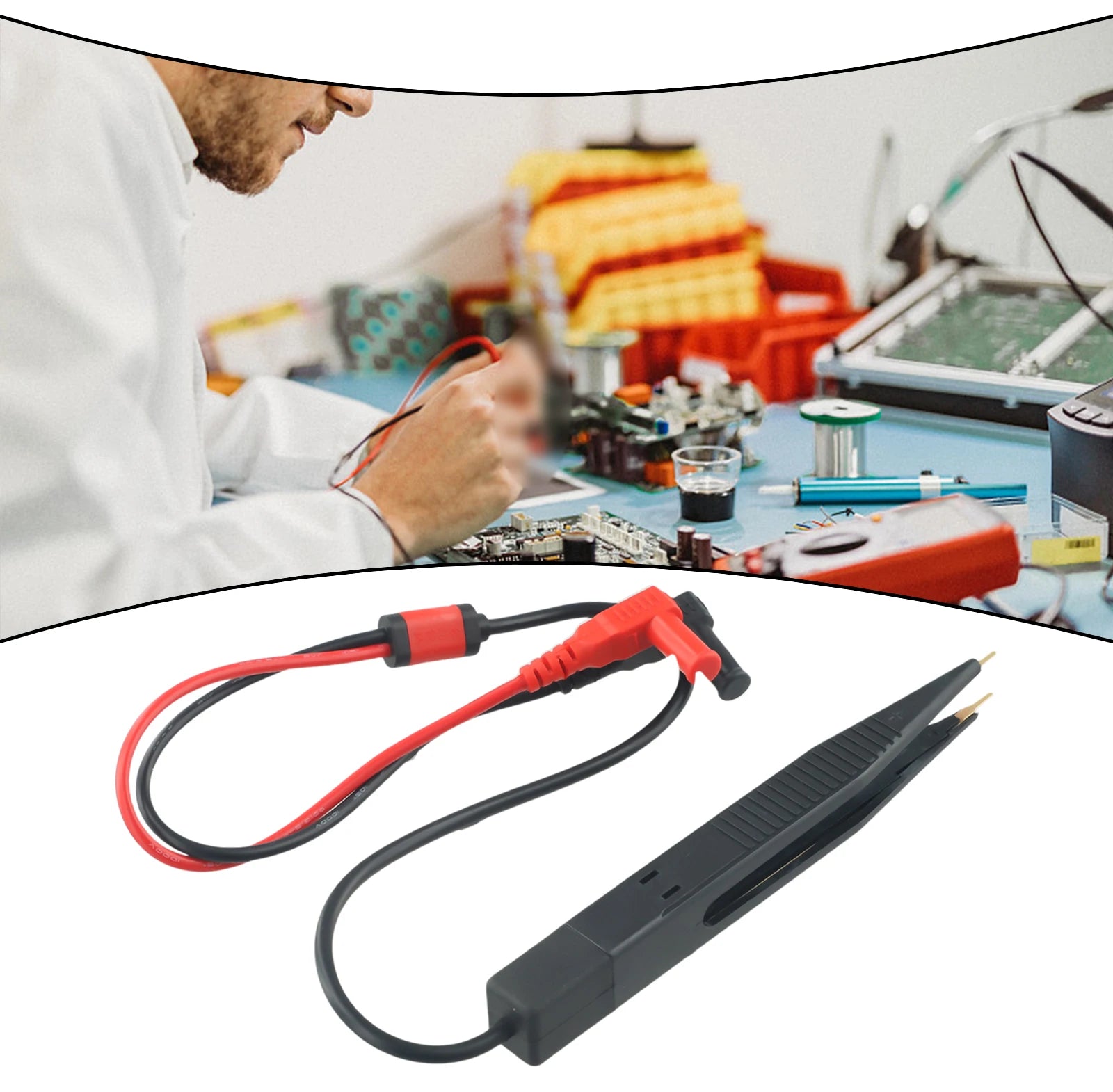 1pc Chip Test Clip Multimeter Probe Tweezers Patch Protective Head For Capacitance Inductance SMD Components Chip Test Clip Qme