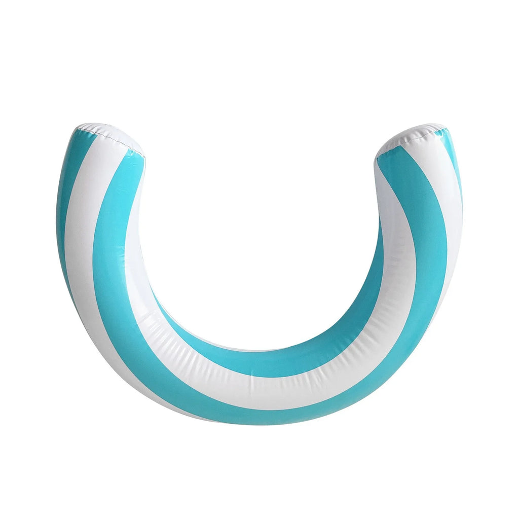 Backyard Pool Party Essential Inflatable Arc-shaped Swim Ring Adults Qme Blue