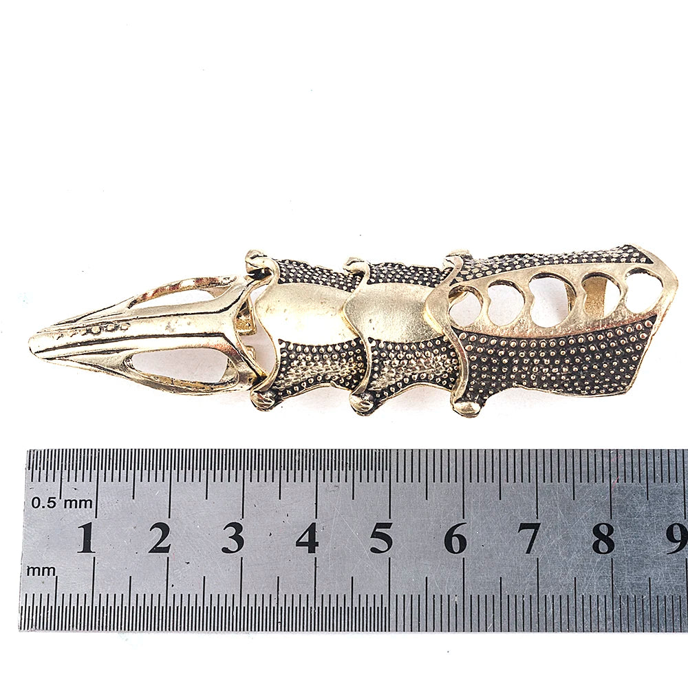 Gothic Scroll Joint Armor Knuckle Metal Full Finger Ring Hip Hop DIY Rings For Girls Wholesale Qme