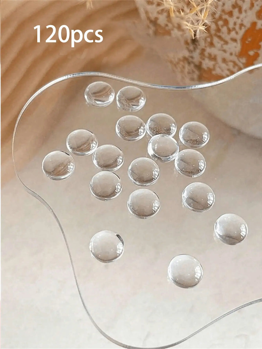 40 80 Mini Glass Nail Art Beads Chart Transparent 3D Round Polish Qme