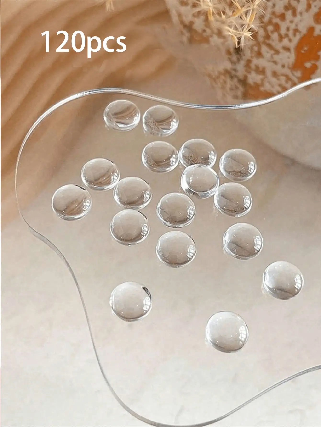 40 80 Mini Glass Nail Art Beads Chart Transparent 3D Round Polish Qme