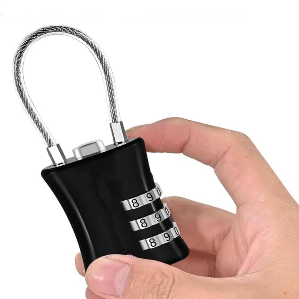 Safety Traveler Bag Customs Code Lock for Gym Storage Cabinets and Suitcases Portable Wire Rope Moisture-proof Password Lock Qme