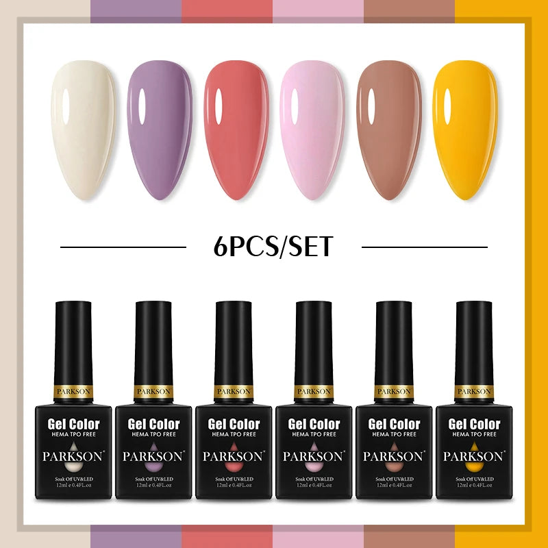 PARKSON Lot Gel Polish Semi-permanent Nail Hybrid Varnishes Base Coat Qme ZH18