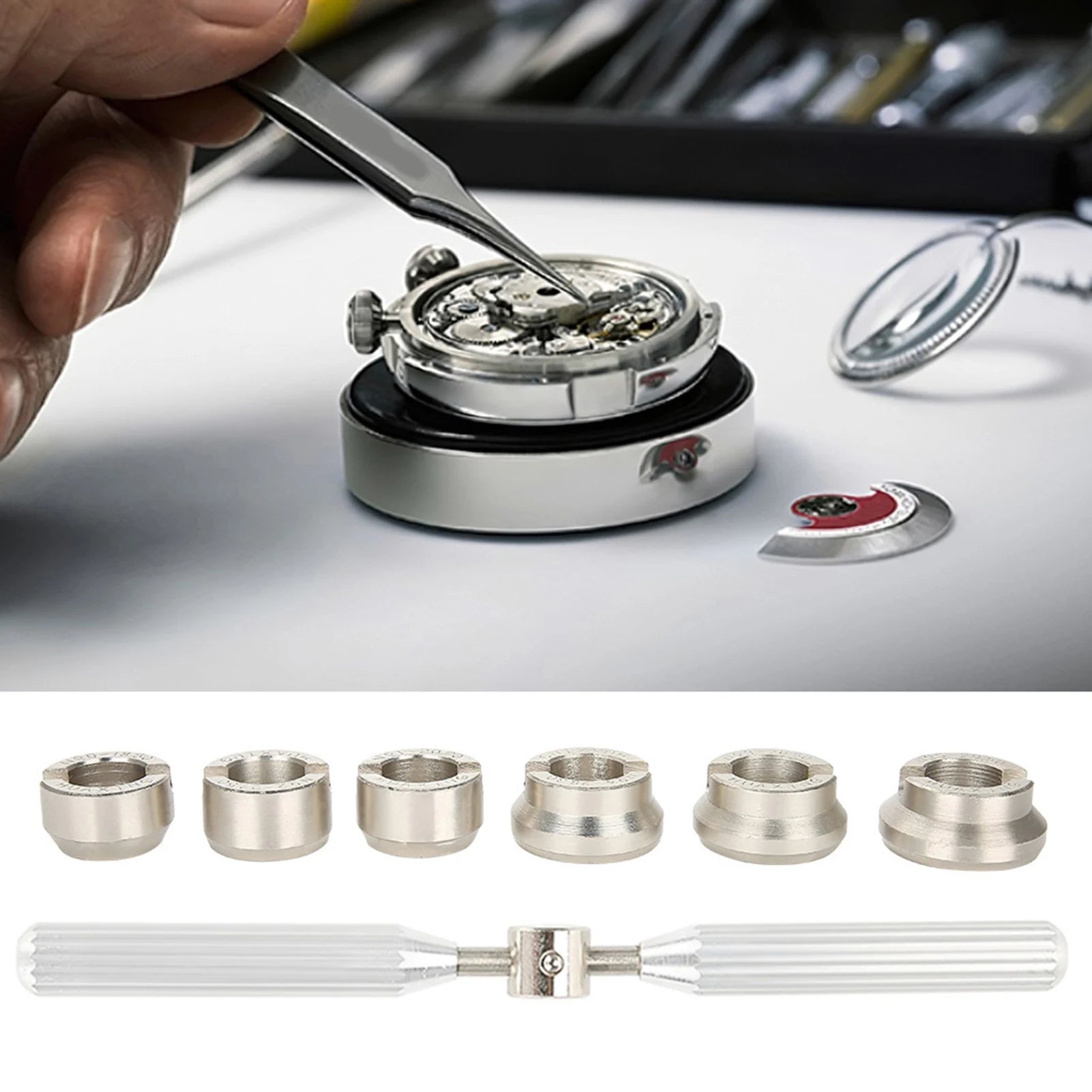 Watch Back Case Cover Opener Remover Wrench Dies Repairer Tool Set for Oyster Watch Back Case Remover for Watchmaker Qme