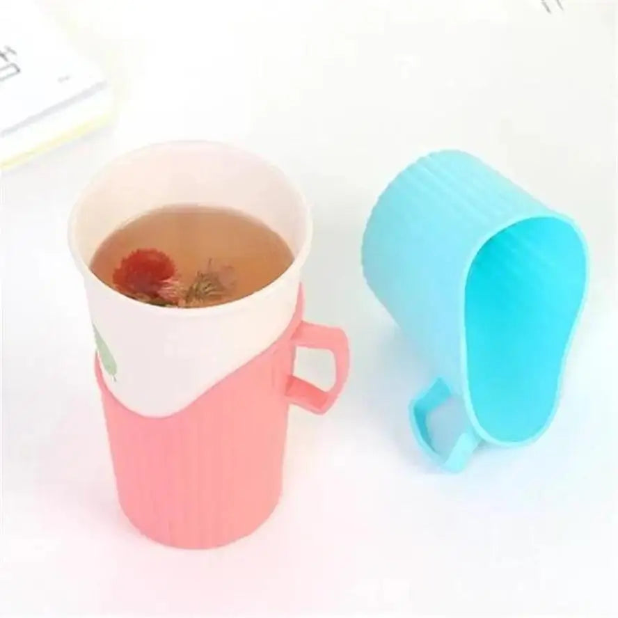3PCS Disposable Paper Cups Drag Thick Cup Holders Plastic Cup Holders Hot Water Insulation Cup Holders Cup Holders Wholesale Qme