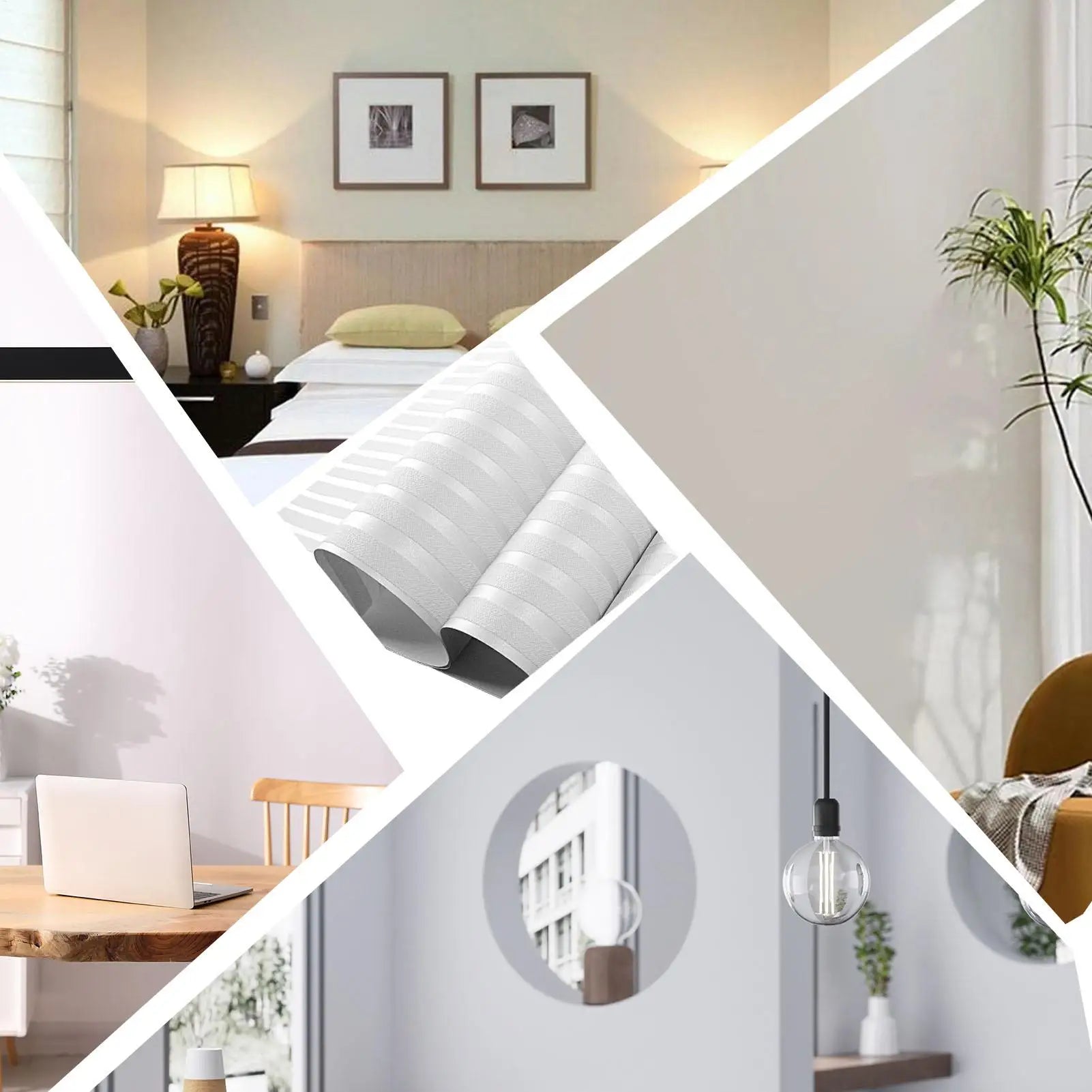 Striped Wallpaper Decorative Wall Film Modern Minimalist Non-woven Waterproof Wallpaper for Shelves Cabinet Furniture Bedroom Qme