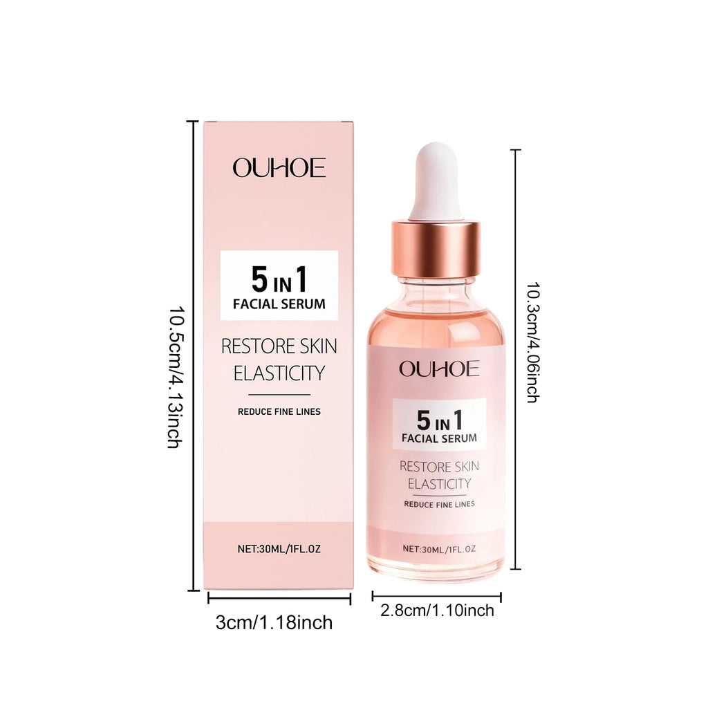 5 IN 1 Face Serum Vitamin C Niacinamide Facial Serum Brightening Anti-Aging Dark Spot Corrector Hyaluronic Acid Hydrating Serum Qme