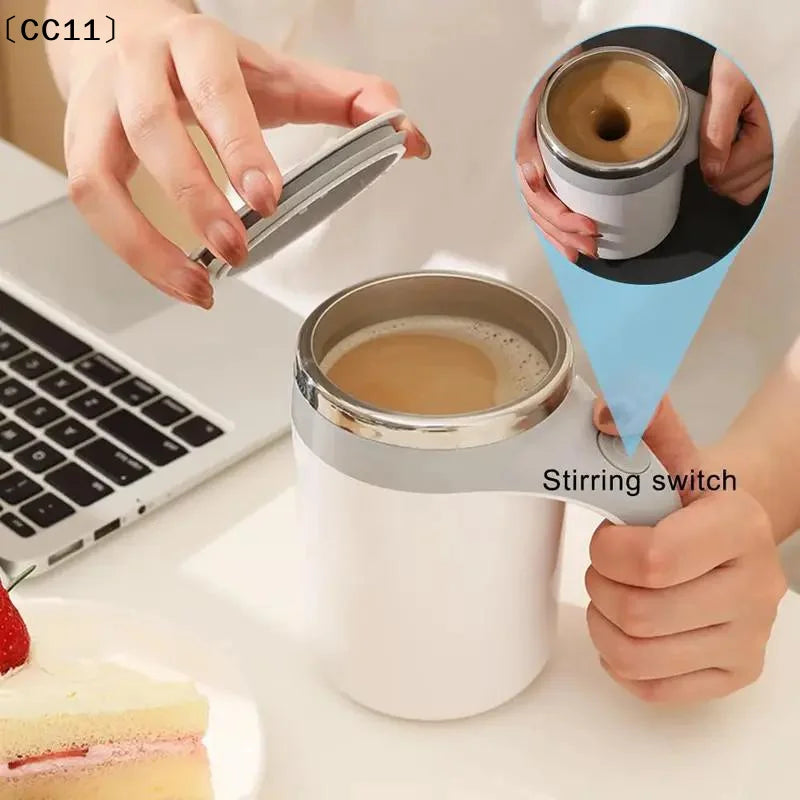 Self Stirring Mug Automatic Magnetic Coffee Travel Cup Insulated Qme