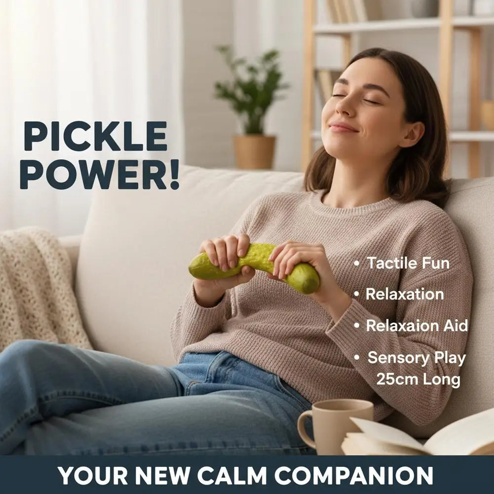 Pickle Squishy Stress Relief Toy Soft Squeeze Fidget Realistic Qme