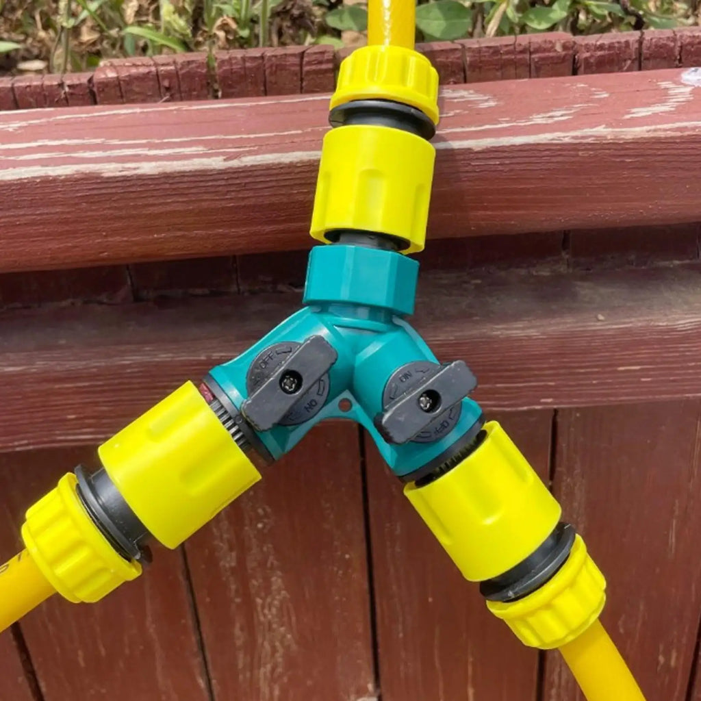 Water Hose Splitter Extension Hose Splitting Fittings Quick On/Off Outdoor Faucet Splitter Hose Adapter For Public Green Spaces Qme