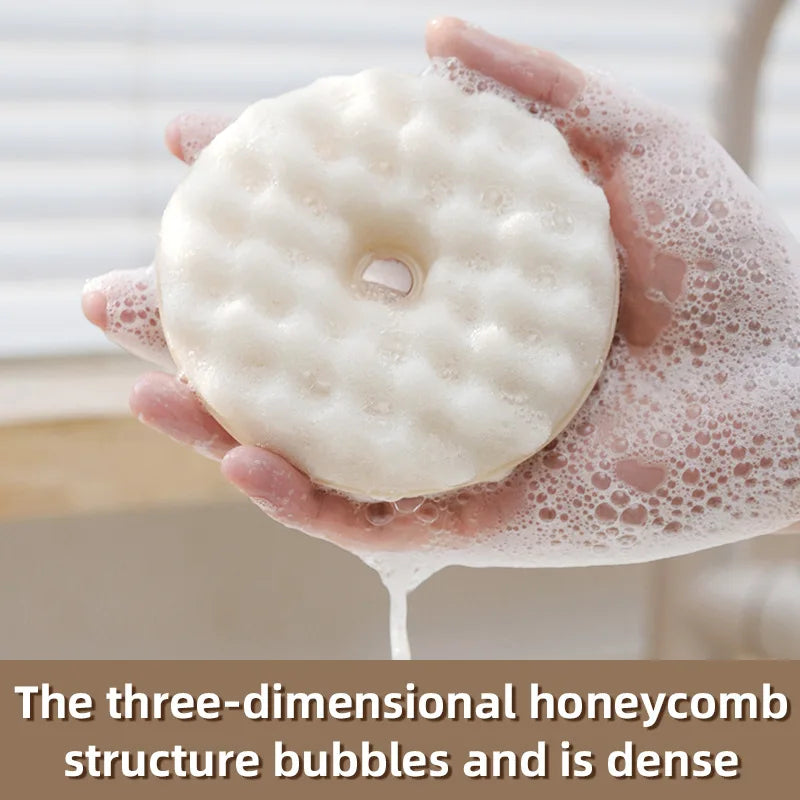 Donut Sponge Dish Brush Magic Tool Suction Cup Dishwashing Scouring Qme