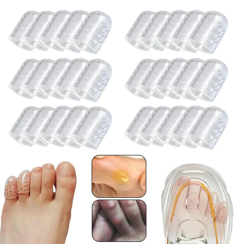 2- Silicone Gel Toe Protectors Breathable Anti-friction Caps Blister Qme