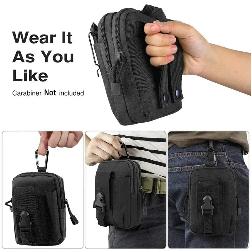 Men Mobile Phone Case Pouch Waist Bag Waterproof Nylon Multifunction Qme