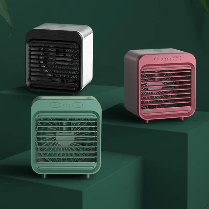 Portable USB Chargeable Mini 3 Gear Air Conditioner Cooler Fan Air Conditioner Air Cooling Office Desktop Fan Parts Qme