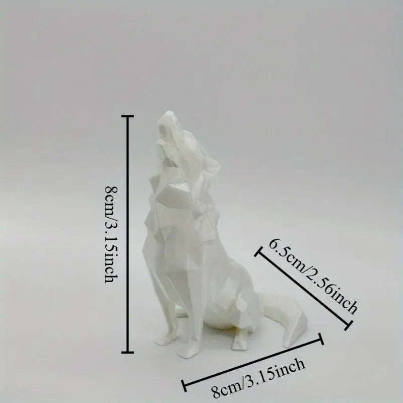 Office Decor Indoor Outdoor Use Modern Abstract Geometric Wolf Qme White
