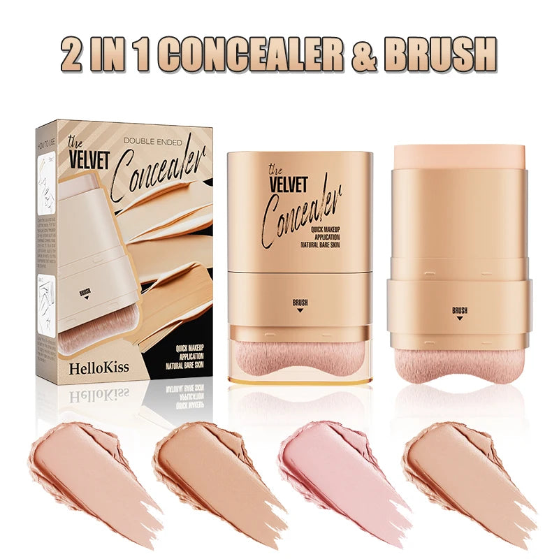 2-in-1 Concealer and Foundation Stick, Covers Dark Circles, Waterproof and Sweat-Resistant, Creates Flawless-Looking Makeup Qme