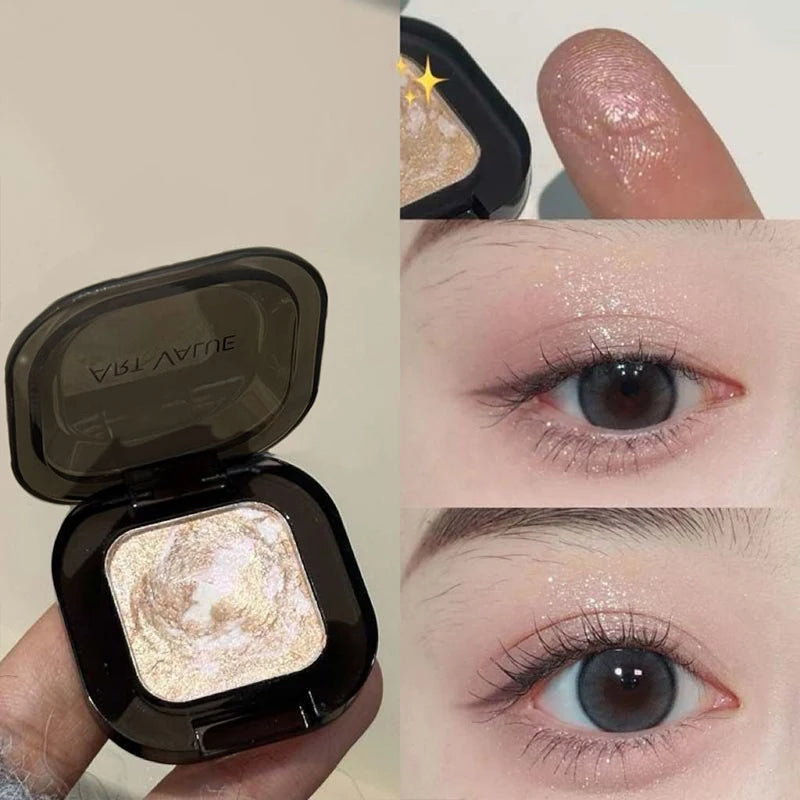 ART VALUE Single Color Eye shadow Shimmer Matte Delicate Lasting Makeup High Gloss Brightening Silkworm Pearlescent Eyeshadow Qme 02