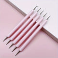 5 PCS Nail Art Dotting Tools Set, Double-Ended Embossing Stylus Pens, Dot Paint Manicure Kit - Unscented, Ideal for Nail Artists Qme Pink