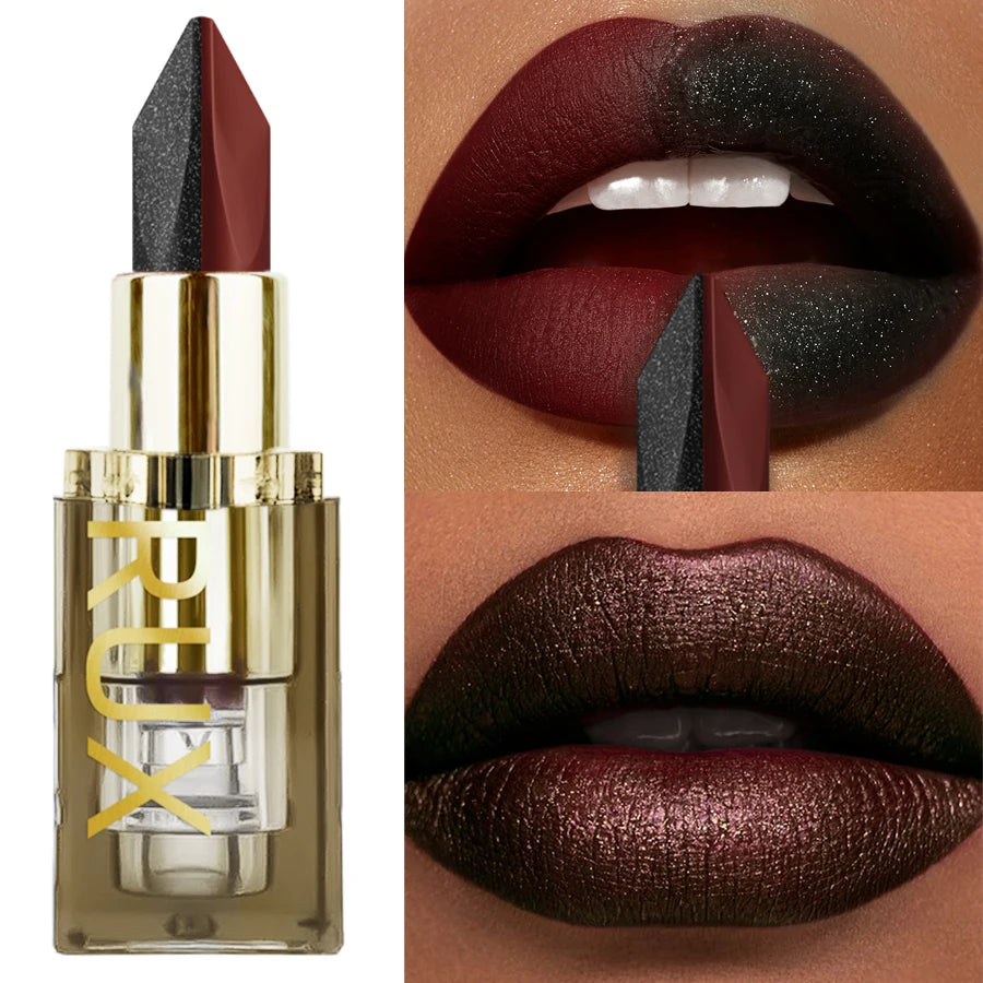 Glitter Waterproof Two-tone Lipstick Matte Non-stick Pearlescent Qme