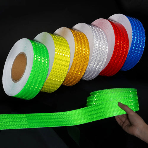 1/3M Reflective Car Stickers Waterproof Self-Adhesive Safety Warning Tape Strong Adhesive Reflectors Conspicuity Strip for Truck Qme