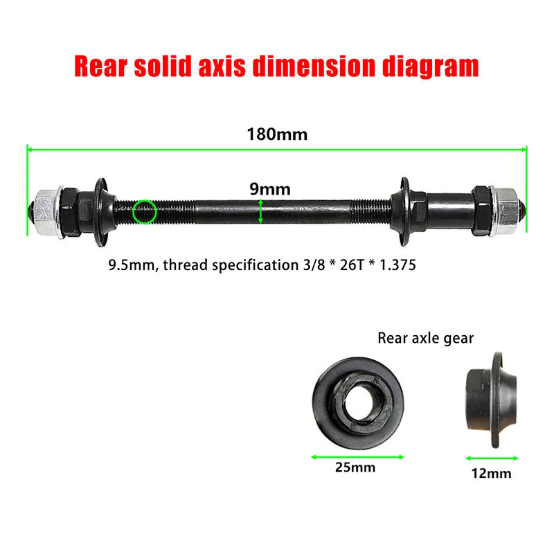 150 Bike Front Rear Wheel Hub Axles Metal Bicycle Solid Spindle Shift Qme