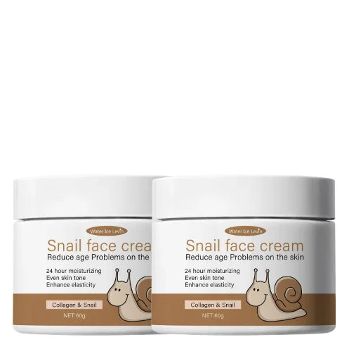 Snail Face Cream with Collagen & Retinol - 24H Moisturizing, Evens Skin Tone & Boosts Elasticity, Reduces Signs of Aging Qme BROWN 60g