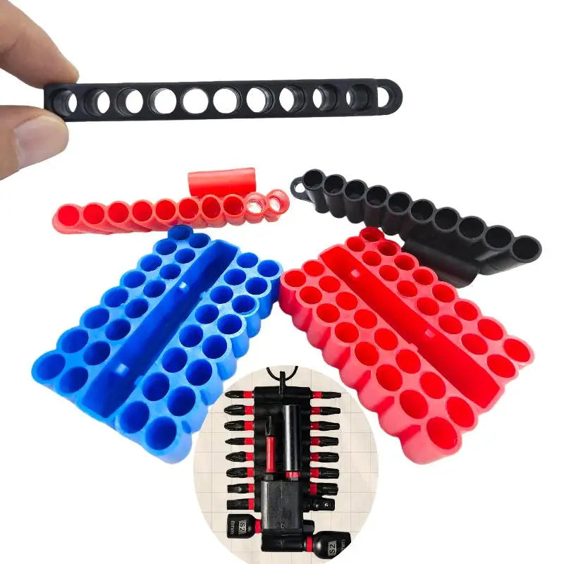 2 3 10 22 32 Holes Storage Case Screw Driver Head Drill Bits Stand Qme