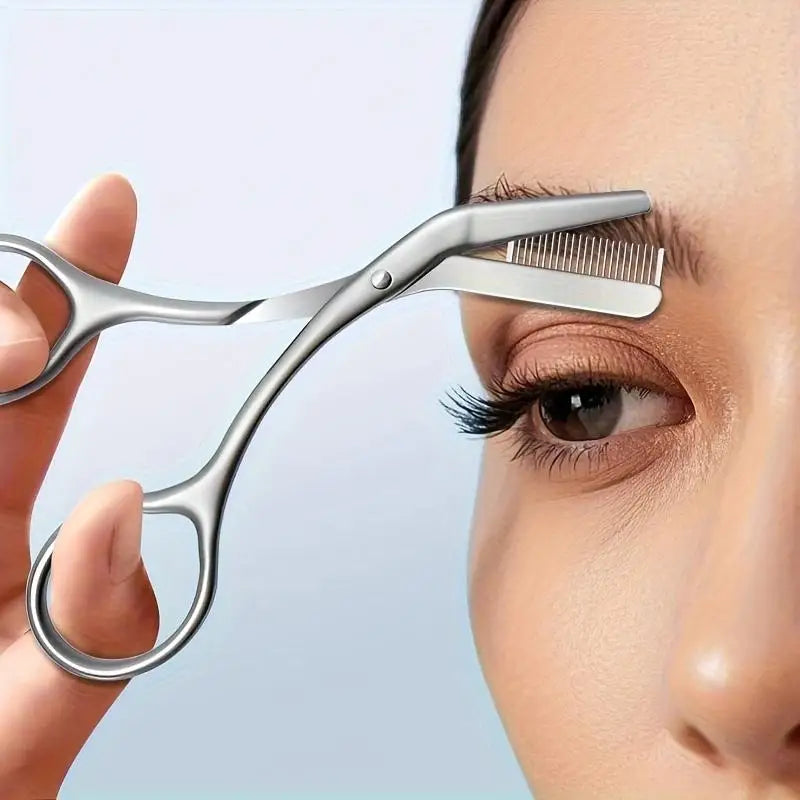 Eyebrow Scissors Stainless Steel Comb Accurate Symmetrical Shaping Qme