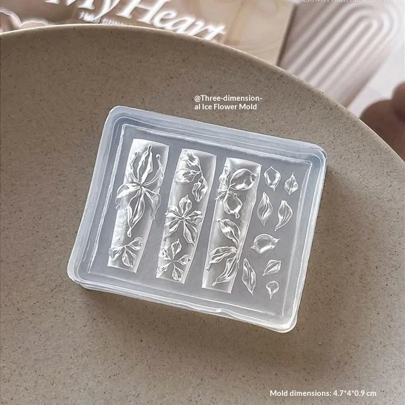 3D Silicone Flower Nail Art Mold Reusable Petal Template Salon Design Qme A7