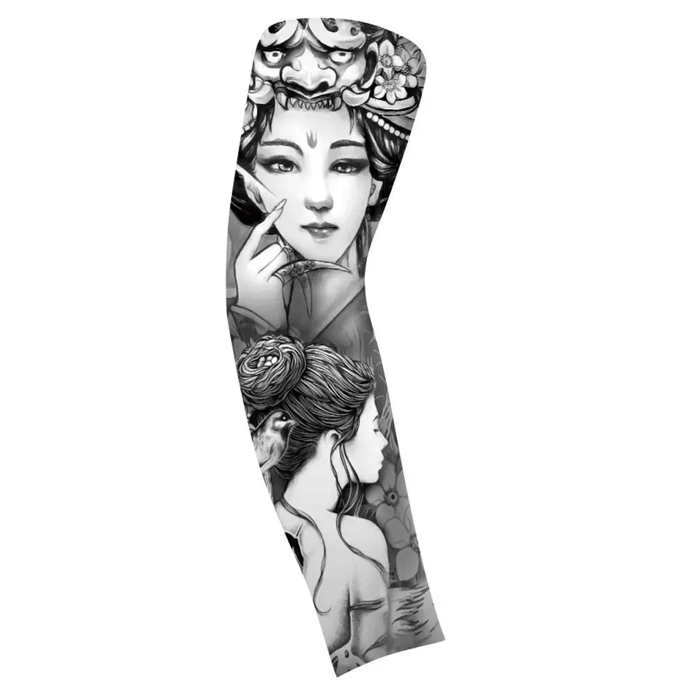 Flower Arm Pattern Tattoo Sleeve Breathable Thin Men Sunscreen UV