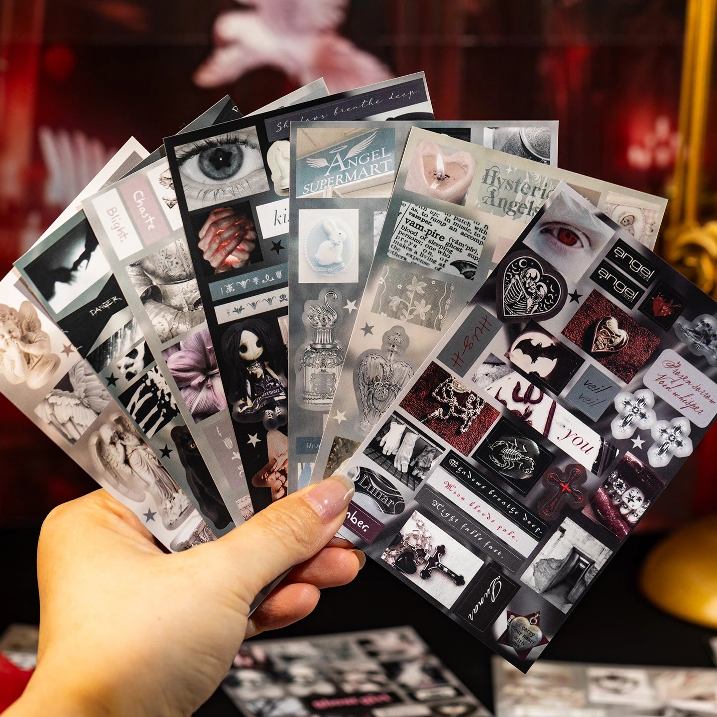 Dark Gothic Style Die Cut Stickers Book 20/40 Sheets Retro Cartoon Handmade Decorative Scrapbooking Diary Stationery Supplies Qme