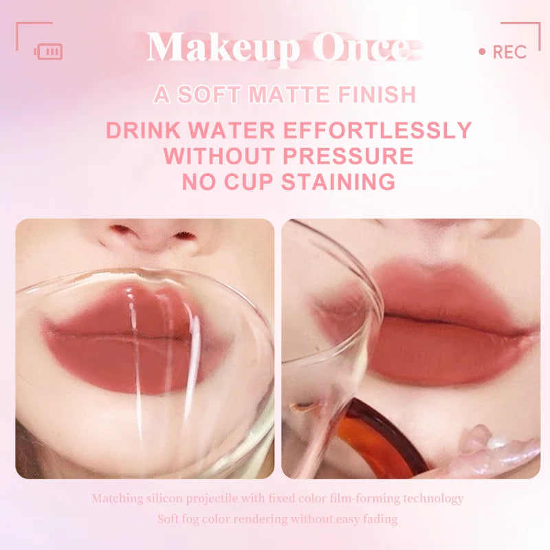 Matte Lip Mud, Long-Lasting, Non-Stick, velvet Lip Gloss, Dual-Use For Lips & Cheeks, Create Bright And Attractive Lip Makeup Qme