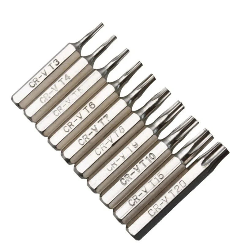 CR-V Torx Screwdriver Bits T3 T4 T5 T6 T7 T8 T9 T10 T15 T20 Mobile Qme