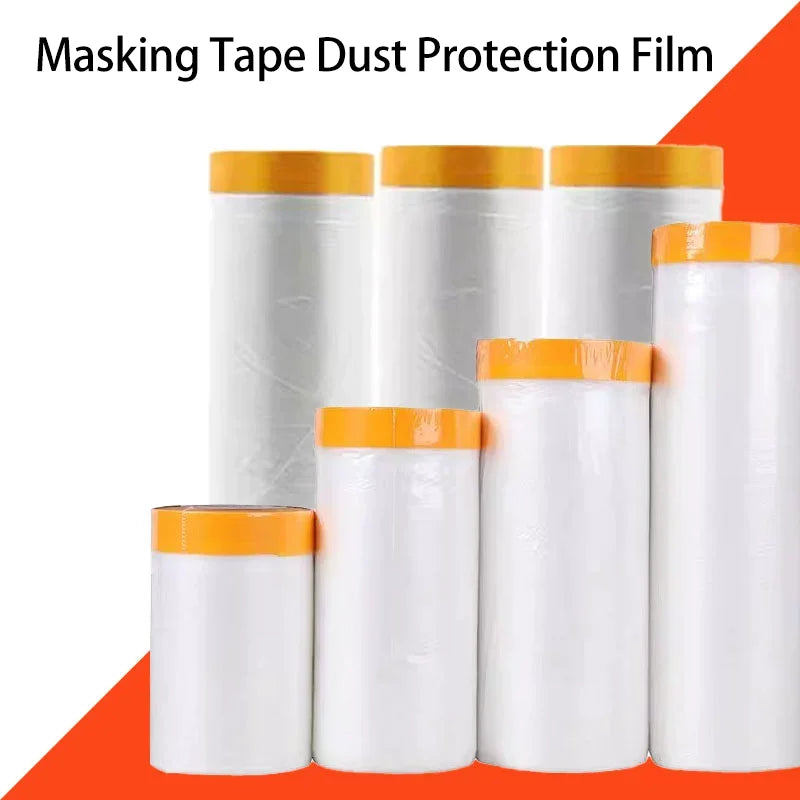 Paint masking film and paper masking tape for decorating cars, disposable dust-proof furniture spray paint protective film Qme