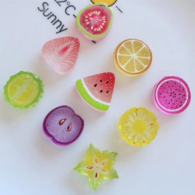 10PCS Mini Adorable Watermelon Flat Back Cabochons Kawaii Fruit Pieces for DIY Scrapbook Gift Wrapping Decor Qme