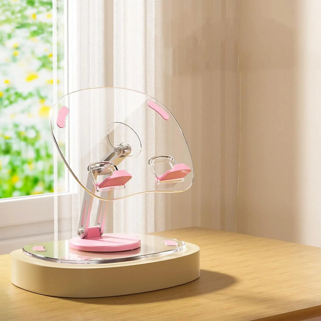 Multi Function Adjustable Lift Creative Mobile Phone Tablet Stand Aluminum Desktop Foldable Lazy Stand Cute Acrylic Plate Q16 Qme Pink