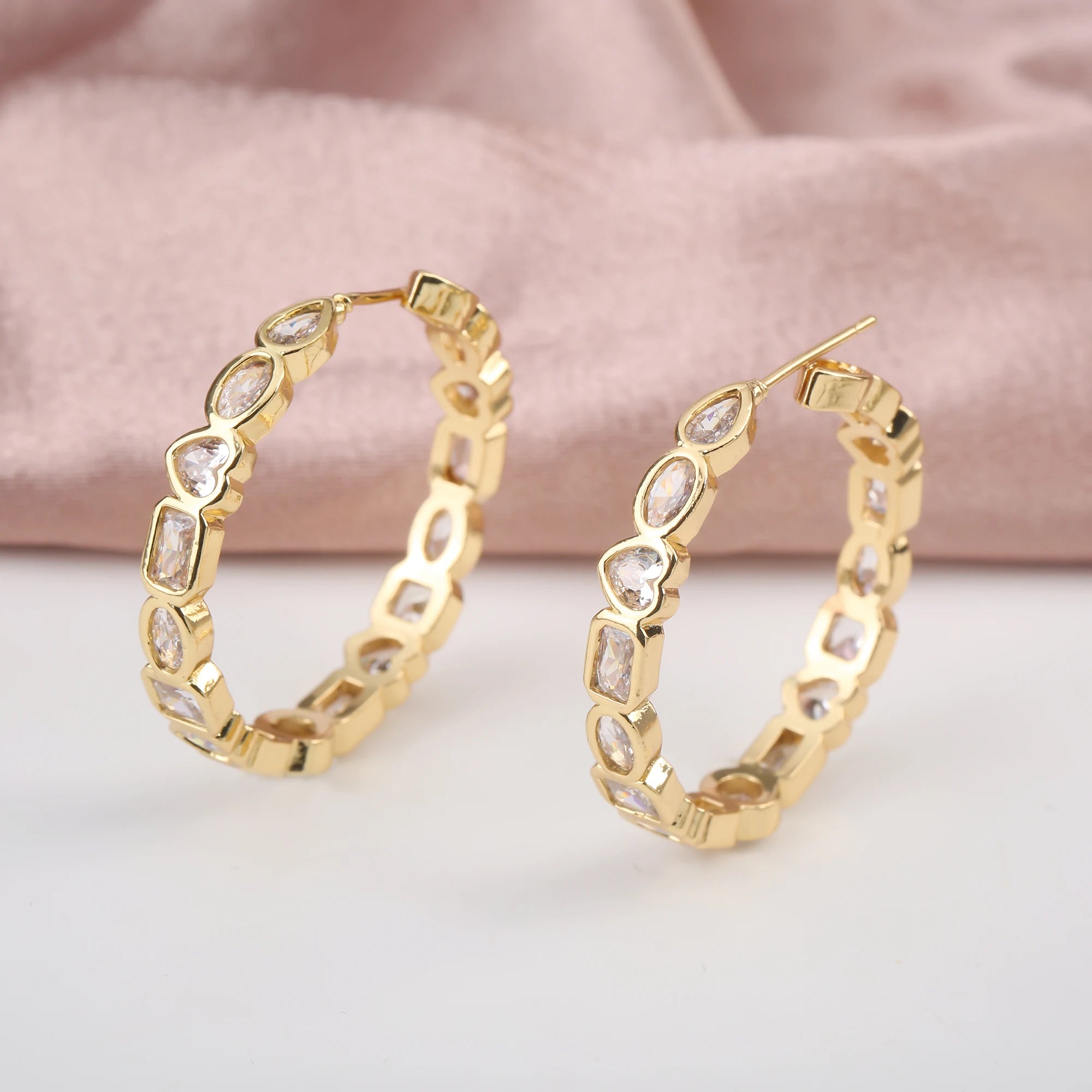 6 Styles New Design Round Exaggerated Drop Earrings Hip Hop Zirconia Jewelry Earrings Personalized Party Gifts for women Girls Qme 4