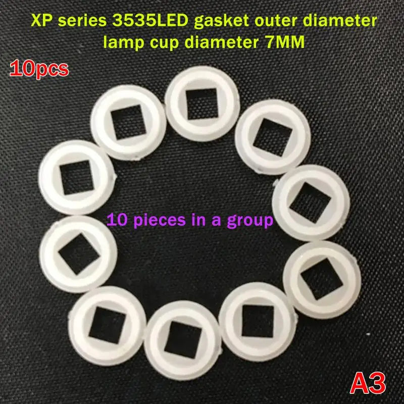 10Pcs Plastic LED Insulation Gasket Stator Spacer For 3535 5050 7070 L2 XPL XPG 50 70 Series LED Emitter Diodes Electronic Qme A3