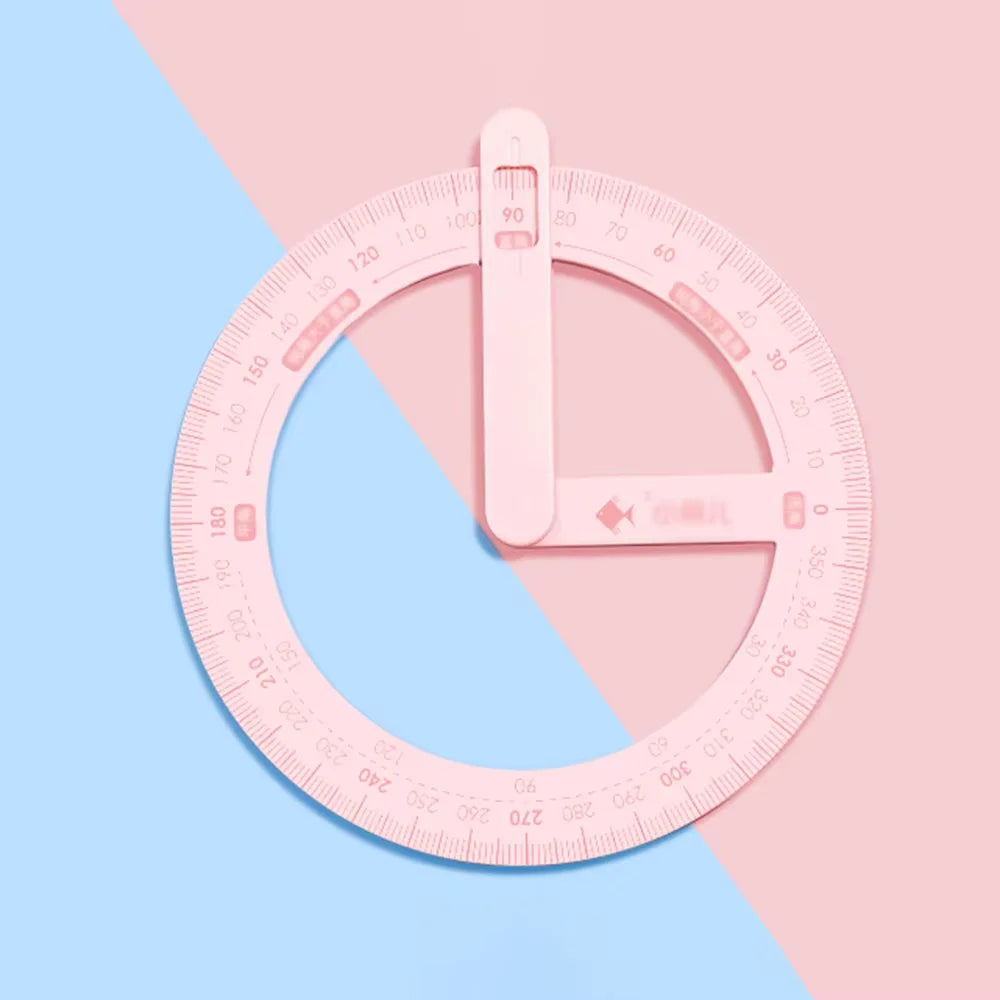 360 Degree Activity Protractor Student Angle Reader Teaching Aids Right Angle And Acute Drawing Stationery Qme Pink