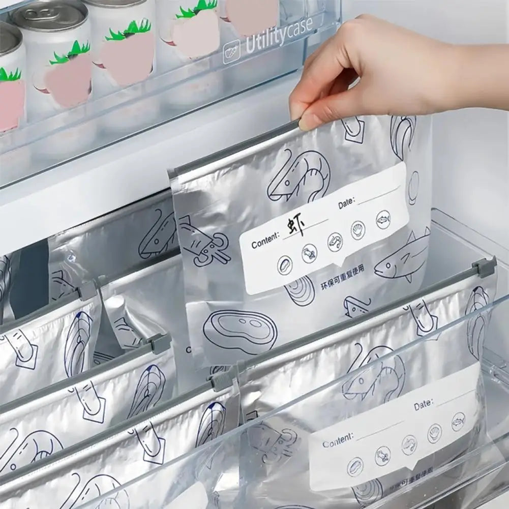 Reusable Aluminum Foil Sealable Storage Bags Vegetable Fruit Meat Qme
