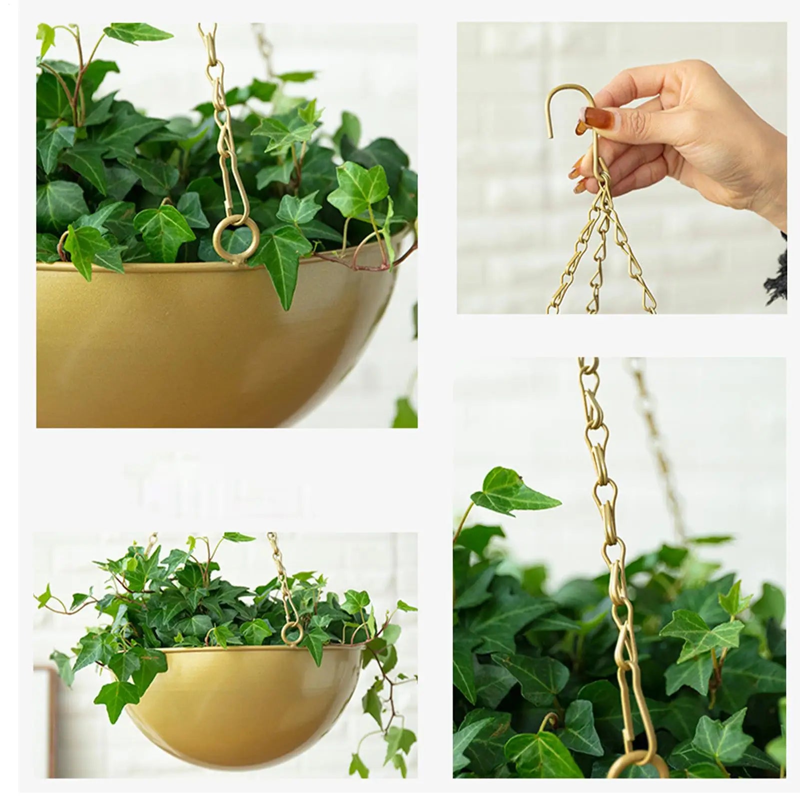 Outdoor Plant Hanger Hook Iron Self-watering Planter Pot Indoor Wall Qme